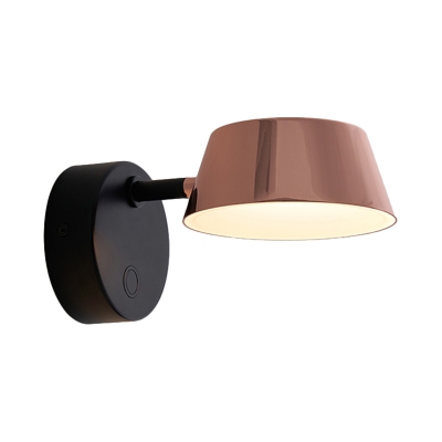 Contemporary Wide Flare Wall Lighting Metal LED Sconce Light Fixture in Copper with Rotating Node