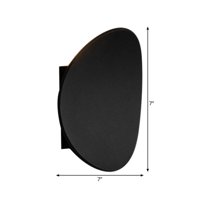 Modernist LED Sconce Light Black Curved Wall Mounted Lamp with Metal Shade in White/Warm Light