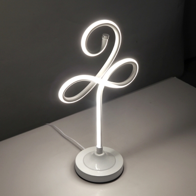 Acrylic Swirly Task Lighting Modernist LED White Small Desk Lamp in White/Warm Light