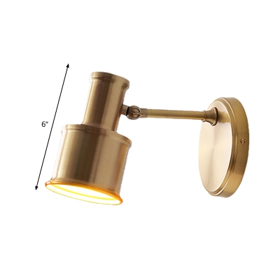 Shaded Sconce Modernism Metal 1 Head Gold Wall Lighting Fixture with Adjustable Arm