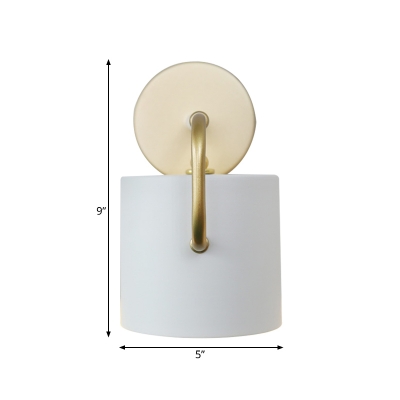 Curvy Arm Wall Lighting Modernist Metal 1 Heas White Sconce Light Fixture with Tubular Shade