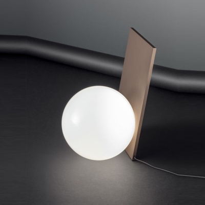 Gold Rectangular Desk Lamp Modern 1 Bulb Metal Task Light with Ball White Glass Shade