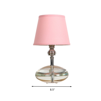 Crystal Block Pink Table Light Cone Single Bulb Simple Nightstand Lamp for Bedroom