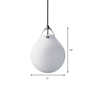 Droplet Hanging Light Contemporary White Glass 7