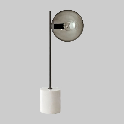 Modernism Global Small Desk Lamp Smoke Gray Glass 1 Bulb Dining Room Task Lighting