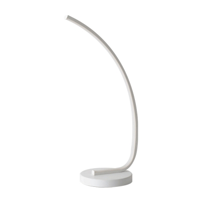 White Curvy Task Lighting Contemporary LED Acrylic Small Desk Lamp in White/Warm Light