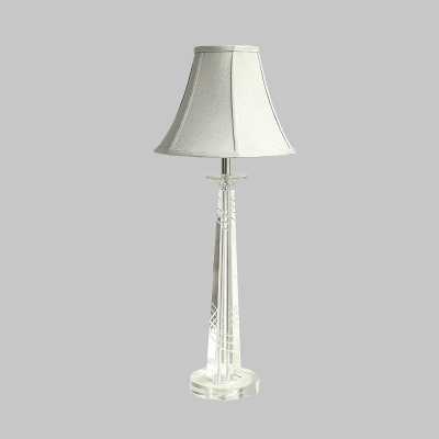Light Gray Bell Table Lamp Minimalism Clear K9 Crystal Single Head Restaurant Nightstand Light
