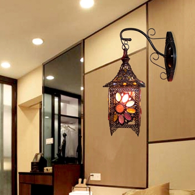 1 Bulb Metal Wall Lighting Art Deco Black/Brass House Dining Room Sconce Light Fixture
