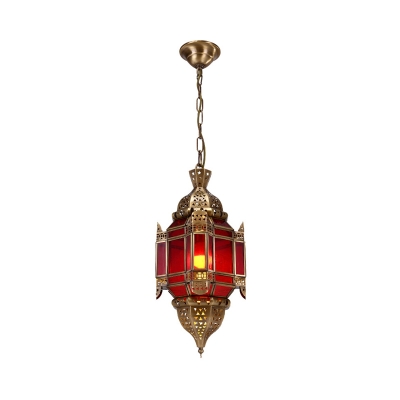 Lantern Living Room Chandelier Light Vintage Metal 3 Heads Brass Pendant Lighting Fixture