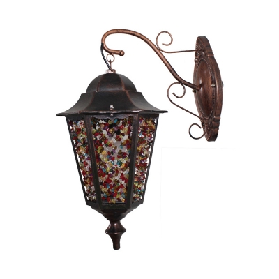 Traditional Tapered Sconce Light Metal 1 Bulb Wall Mounted Lamp in Yellow/Purple/Red for Restaurant
