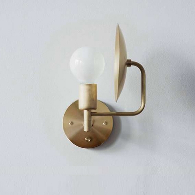 Gold Armed Sconce Modernism 1 Head Metal Wall Mounted Light Fixture for Living Room