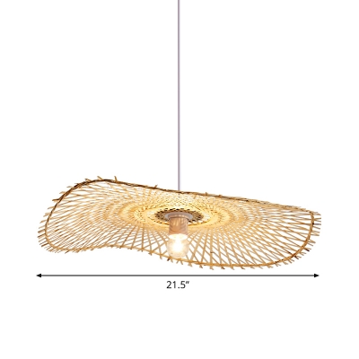 Handwoven Ceiling Light Chinese Bamboo 1 Bulb 14