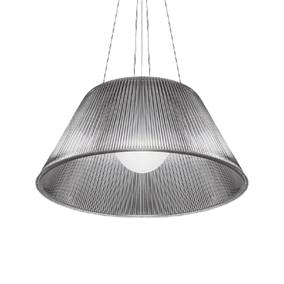 Tapered Pendant Lighting Modern Clear Ribbed Glass 13