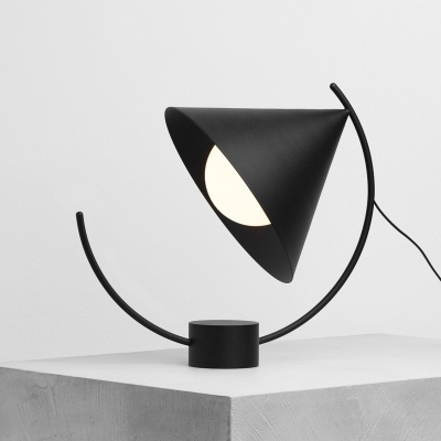1 Bulb Living Room Task Lighting Modernism Black Reading Book Light with Cone Metal Shade