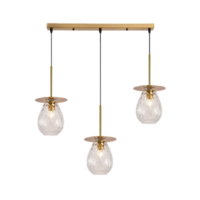 Brass Orb Cluster Pendant Lighting Modernism 3 Bulbs 6