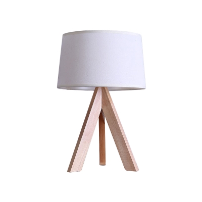 Drum Table Lamp Modernism Fabric 1 Bulb White Reading Book Light for Living Room
