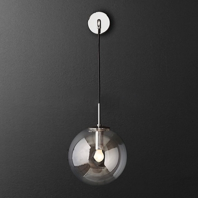 Glass Globe Wall Sconce Lighting Industrial Single Suspender Wall Lighting 8