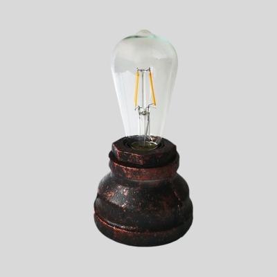 Metal Bare Bulb Table Light Industrial 1 Head Study Room Small Desk Lamp in Copper/Gold with Plug In Cord