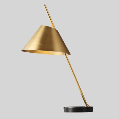 Modernism 1 Head Reading Light Brass Wide Flare Small Desk Lamp with Metal Shade