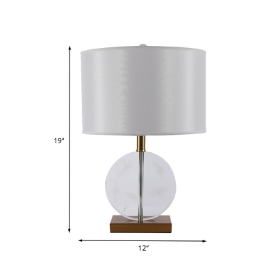Straight Sided Shade Task Lighting Modernist Fabric 1 Bulb Small Desk Lamp in Gold