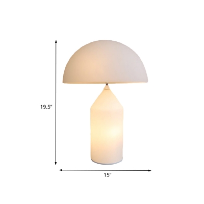 White  Mushroom Shaped Desk Lamp Simple Style LED Night Table Light for Bedside