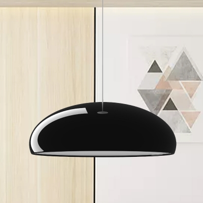 Modernist 1 Head Pendant Light with Aluminum Shade Black Bowl Hanging Ceiling Lamp
