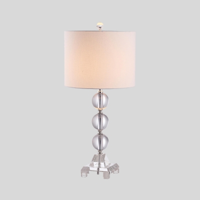1 Bulb Spherical Task Lighting Modernism Clear Crystal Small Desk Lamp in White