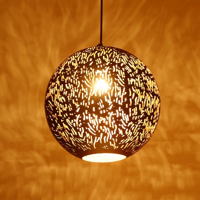 Global Restaurant Hanging Light Arabian Metal 1 Head Black/Silver/Brass Pendant Lighting Fixture