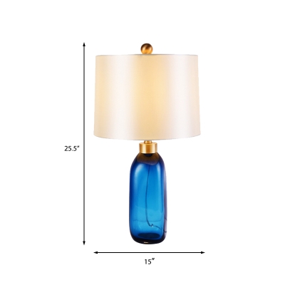 Modern Bottle Reading Light Blue Hand-Cut Crystal 1 Bulb Bedside Nightstand Lamp