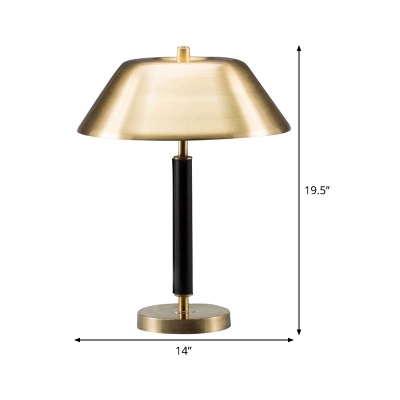 Modernism 1 Bulb Task Lighting Gold Wide Flare Reading Book Light with Metal Shade