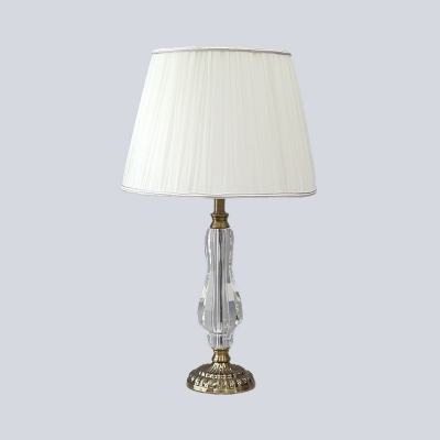Modernism Gourd Shape Task Lighting Beveled Crystal 1 Head Nightstand Lamp in White