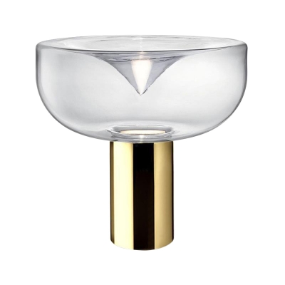 Urn Clear Glass Task Lighting Modern 1 Head Gold Small Desk Lamp for Living Room