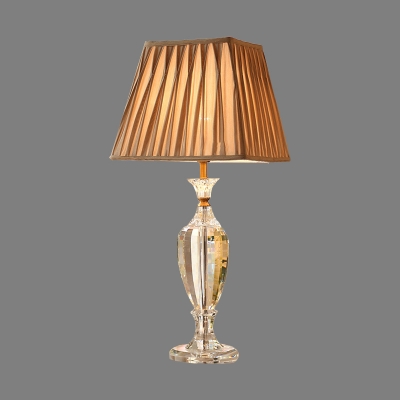 Beige Pagoda Table Light Modernism 1 Bulb Fabric Small Desk Lamp for Dining Room