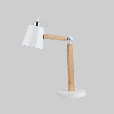 Bell Task Lighting Modernist Metal 1 Bulb Small Desk Lamp in Black/White with Rotating Node