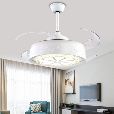 Crystal Flower Ceiling Fan Lighting Modern Living Room 48