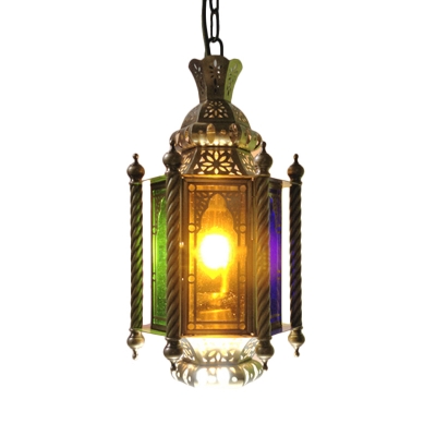 Metal Brass Chandelier Light Fixture Lantern 2 Bulbs Arabic Hanging Lamp Kit for Restaurant