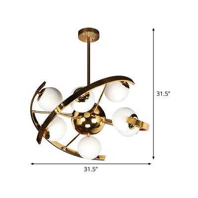 Sputnik Metallic Chandelier Light Contemporary 9-Head Brass Finish Ceiling Hang Fixture