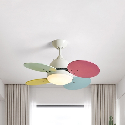 Wood Round Ceiling Fan Lamp Kids 30