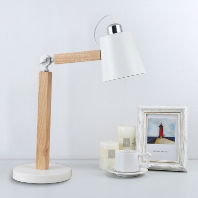 Bell Task Lighting Modernist Metal 1 Bulb Small Desk Lamp in Black/White with Rotating Node