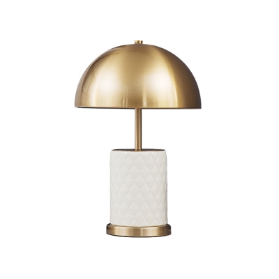 Contemporary 1 Head Task Lighting Brass Domed Night Table Lamp with Metal Shade