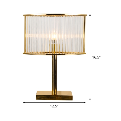 1 Head Laser Cut Table Lamp Contemporary Clear Crystal Reading Book Light in Gold