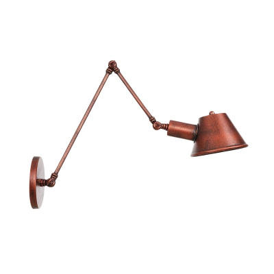 Rust 1-Head Sconce Lamp Farmhouse Iron Bell Wall Mount Light with 6