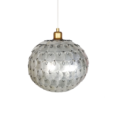 Shell Global Ceiling Pendant Light Modernist 1 Bulb Suspension Lamp in Silver for Bedroom