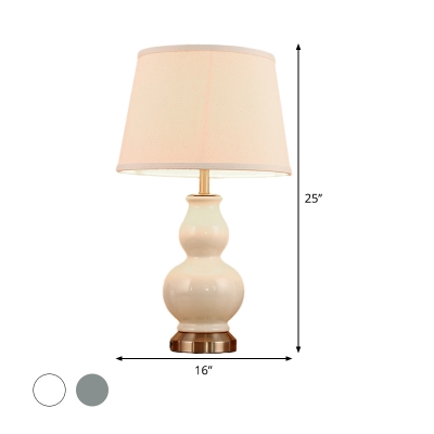 Wide Flare Task Lighting Contemporary Fabric 1 Head Pink/White Reading Book Light, 13