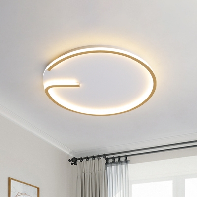 Acrylic Circular Flush Mount Light Modernist LED White Flush Ceiling Lamp with G-Pattern in Warm/White Light, 16