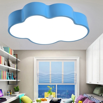 Cartoon Modern Cloud Flush Light Blue Acrylic LED Ceiling Light for Nursing Room Corridor 19.5