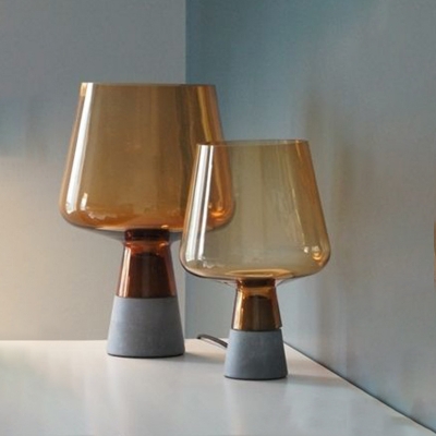 Cup Desk Light Modernism Smoke/Amber Glass 8