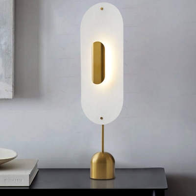 LED Oblong Reading Light Contemporary Acrylic Nightstand Lamp in Gold for Bedroom