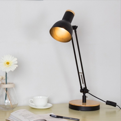 Metal Flashlight Table Light Modernism 1 Head Black/White Small Desk Lamp with Rotating Node