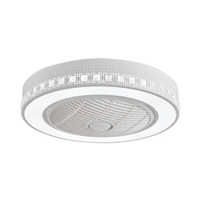 Metal White Semi Flush Mount Light Ring 21.5
